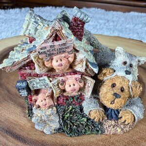 Vintage Boyds Bears Huff P. Wolf with Bacon, Porkchop & Hamlet Classic Bearytale